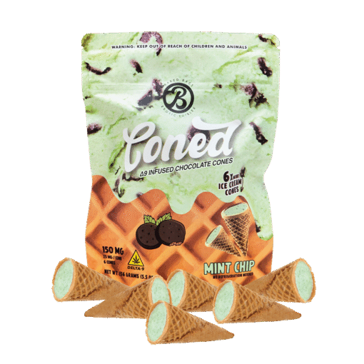 Baked Bags Coned – Mint Chip Delta-9 Chocolate Cones